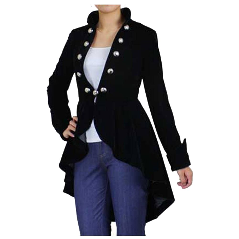 NEW Women Black Velvet Coat Wine Waterfall Gothic Jacket Victorian ...