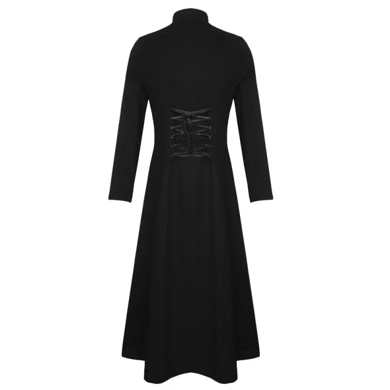 Men Black Twill Steampunk Jacket Goth Victorian/Military Style Cotton ...