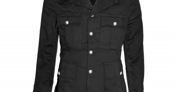 Double Breasted Gothic Military Jacket Men | Trench Black Army Officers Coat