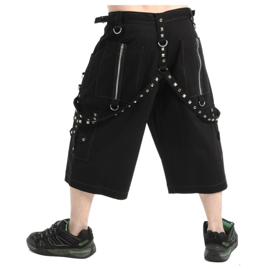 Mens Metal Short With Pyramids Gothic Mens Metal Summer Short