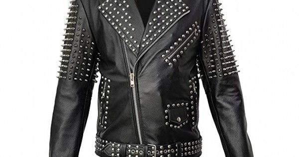 Men's Studded Punk Style Cropped Jacket