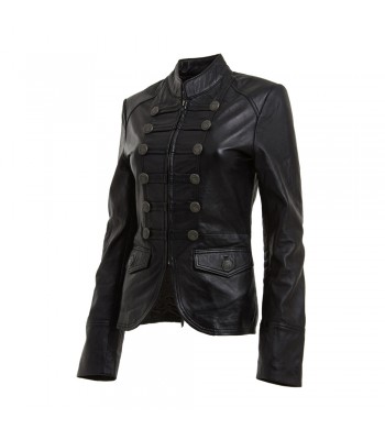 Women Military Coat Fashion Style Leather Blazer Coat