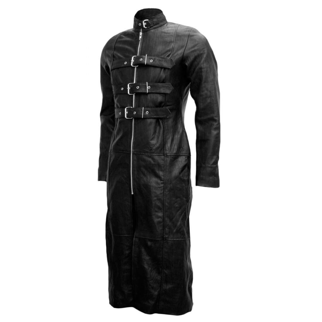 Men Gothic Trench Coat Leather Men Gothic Long Coat Bondage Style Coate