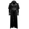 Men Steampunk Trench Coat Victorian Slim Suit Collar Solid Double Breasted Zipper Coat