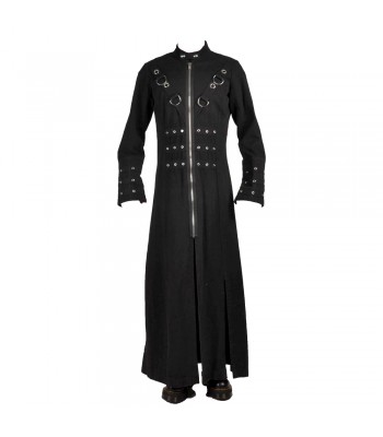 Men Gothic Punk Coat Gothic Vampire Buckle Pins Head Trench Goth Coat