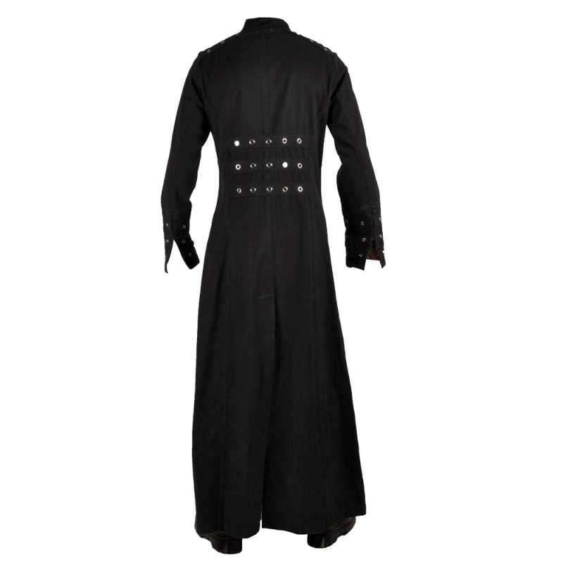 Men Gothic Punk Coat Gothic Vampire Buckle Pins Head Trench Goth Coat - Men Gothic Coats