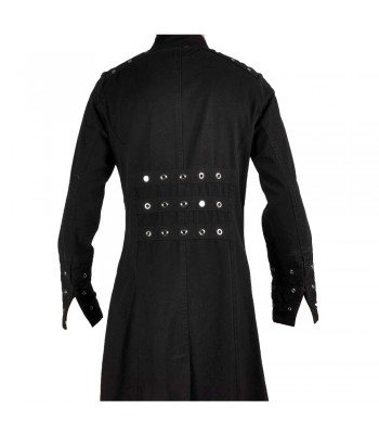 Men Gothic Punk Coat Gothic Vampire Buckle Pins Head Trench Goth Coat