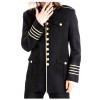 Mens Gold Buttons Coat Men Black Military Coat