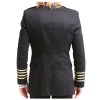 Mens Gold Buttons Coat Men Black Military Coat