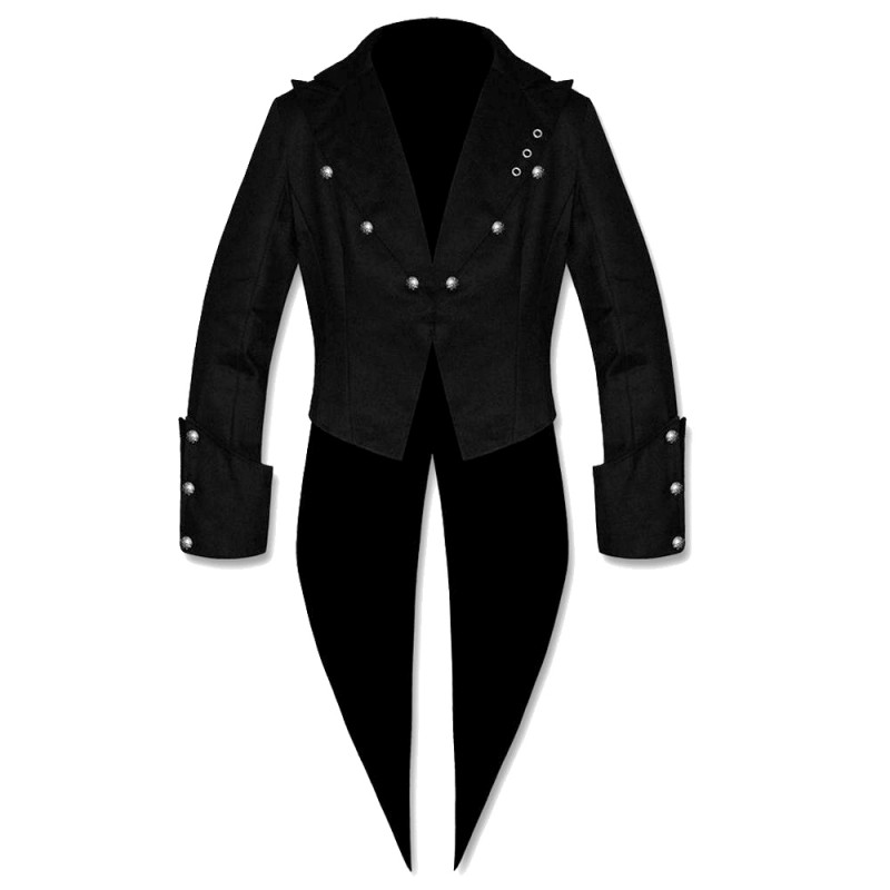 Men Gothic Tailcoat Goth Victorian Steampunk Swallowtail  Vtg Coat