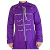 Men Gothic Long Coats Royal Purple HellRaiser Bondage Trench Coat