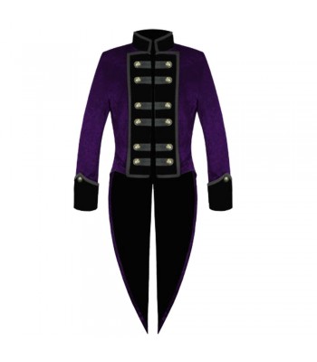 Handmade Men Victorian Tailcoat Purple Steampunk Jacket VTG Tailcoat 