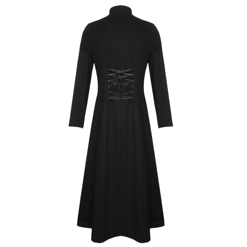 Men Gothic Victorian Coat Twill Steampunk Coat Goth Military Style Coat