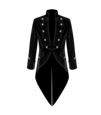 Men Gothic Pentagram Steampunk Victorian Velvet Swallow Tailcoat