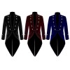 Men Gothic Pentagram Steampunk Victorian Velvet Swallow Tailcoat