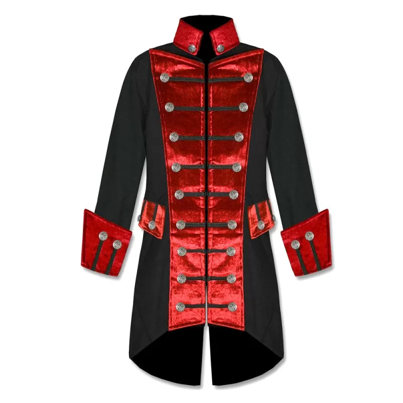 Fashion Men's Tailcoat outlet Black Velvet Goth Steampunk Aristocrat Regency Jacket