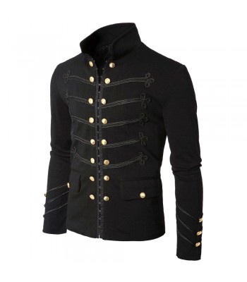 Napoleon Hook Military Gothic Jacket Lace Trim Jacket Wool Cotton