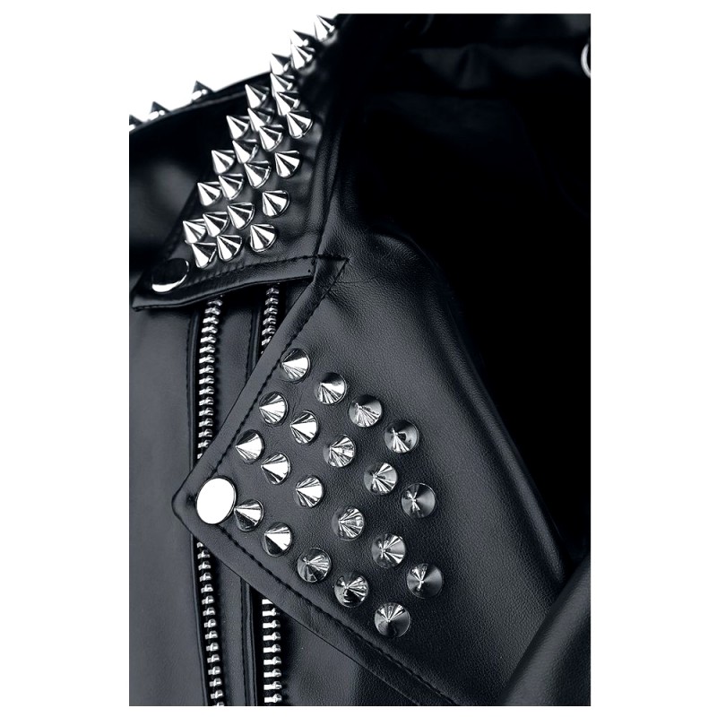 Men Gothic Silver Studded Jacket Brando Biker Leather Jacket Punk Spikes Jacket