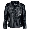 Men Gothic Silver Studded Jacket Brando Biker Leather Jacket Punk Spikes Jacket