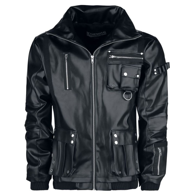 Men Leather jacket Arsen Black PU Leather Biker Jacket Fashion Jacket