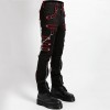 Men Gothic Pant Trippe Band Pant Black and Red Trims Pants Emo Punk Pant