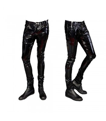 Men Gothic Pant Skinny PVC Vinyl Stretch Jeans Pant