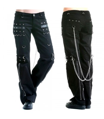 Men Gothic Black Zipper Pant Black Gothic Chained Pant Cotton Pant Cotton