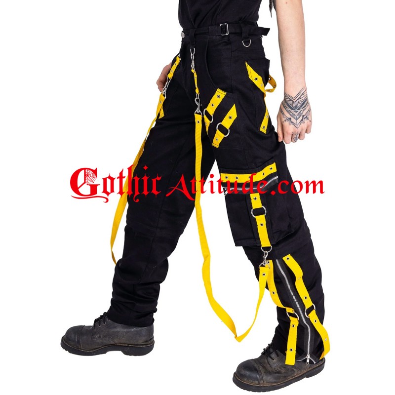 Men High Waist Pants Cargo Trip Pants, Baggy Trouser Vortex Pants CYBER GOTH