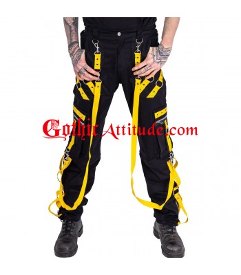 Men High Waist Pants Cargo Trip Pants, Baggy Trouser Vortex Pants CYBER GOTH