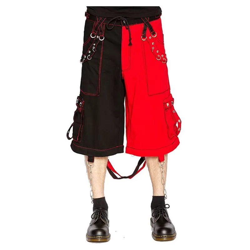 Dark Wear Red Tartan Bondage Punk Shorts Rock Metal Short Darkwear Pant