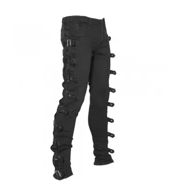 Bondage Gothic Mens Cyber Rave Techno Jeans Punk Shorts Biker Pants (32)  Black/Blue at  Men's Clothing store