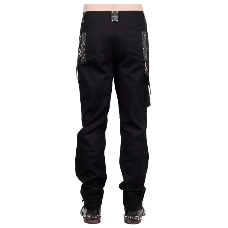 Steampunk Vintage Trouser Men Goth Black Gens Steam Pant