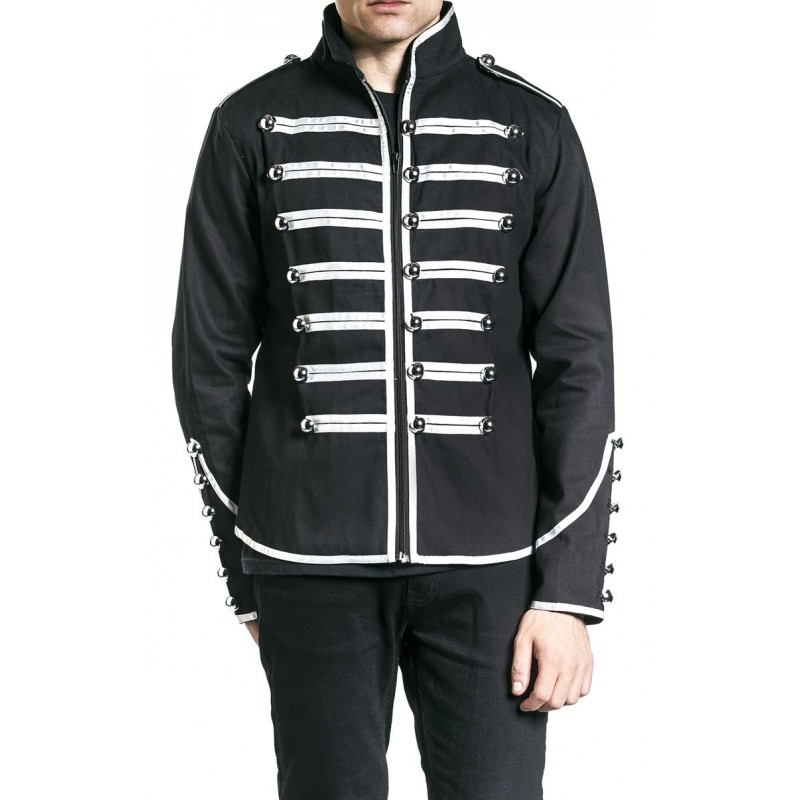Men Military Parade Marching Drummer Jacket Gothic Army Band Jacket