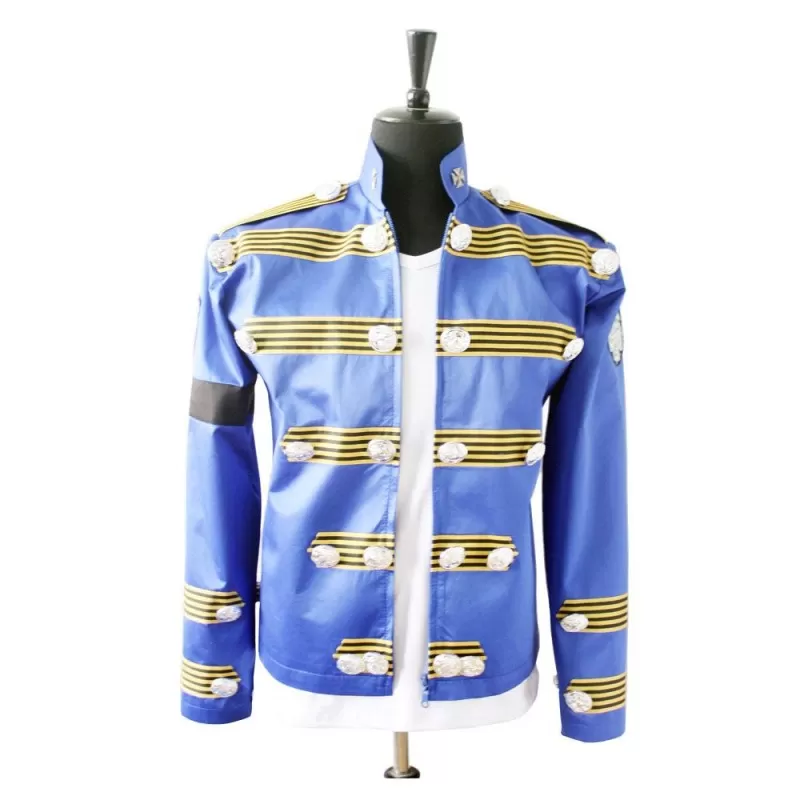 Rare Fashion Retro Punk MJ Michael Jackson Dark Blue Military Army