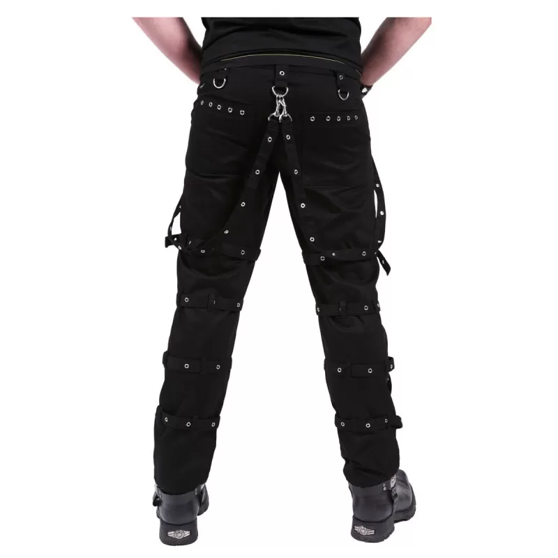 Men Gothic D Rings Pant Black Bondage Straps Trousers Punk Cyber Zip ...
