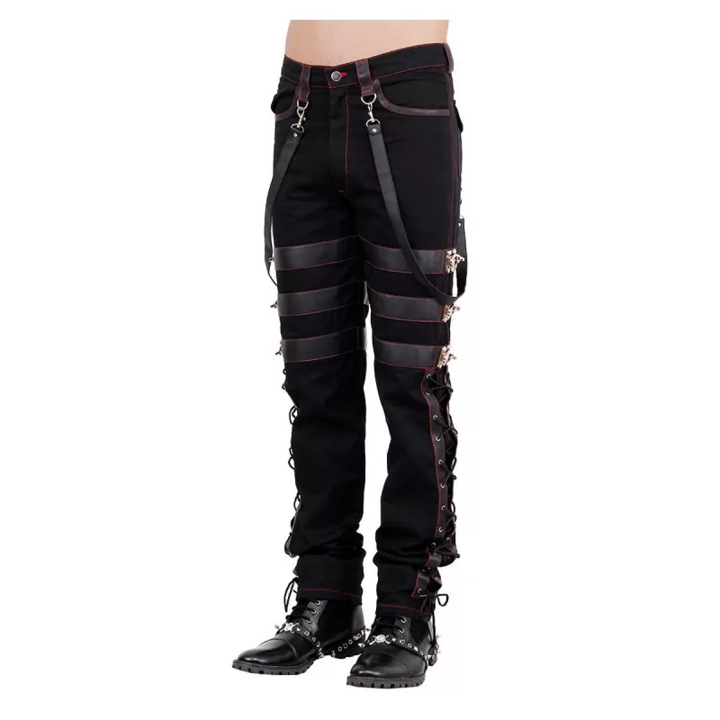 Mens Gothic Steampunk Leather Leather Cargo Pants Mens With Pocket
