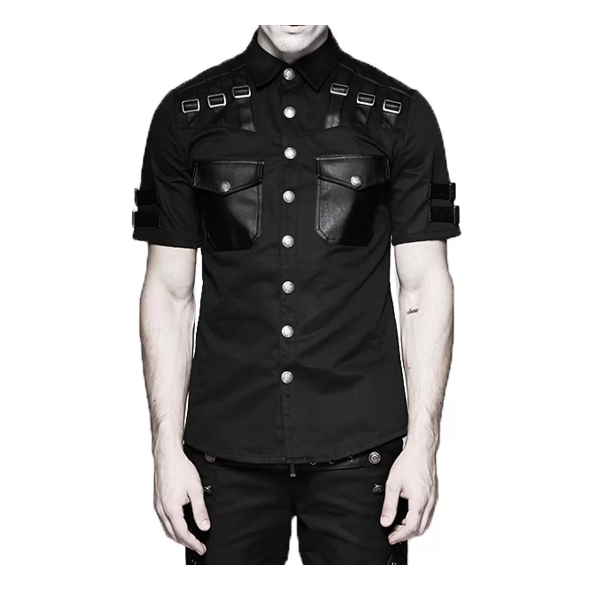 Punk Gothic Men Rave Visual Kei Vest Rock fashion clothing Jacket Summer