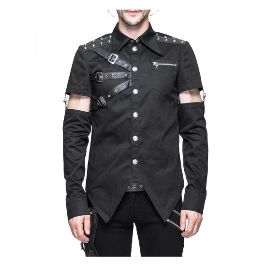 Men Gothic Devil Fashion Gothic Shirt Dave Vanian Shirt With Detachable ...