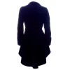 Women Black Velvet Coat Wine | Waterfall Gothic Jacket | Victorian Ruffle Frock Coats