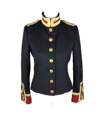 Women Gothic Military Style Wool Jacket Double Breasted Army Officer Band Coat Trench Jacket Slim Fit 