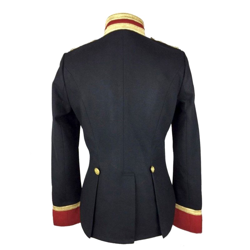 Women Gothic Military Style Wool Jacket Double Breasted Army Officer Band Coat Trench Jacket Slim Fit