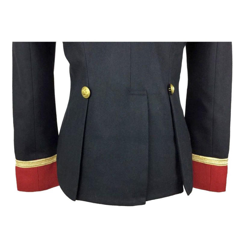 Women Gothic Military Style Wool Jacket Double Breasted Army Officer Band Coat Trench Jacket Slim Fit