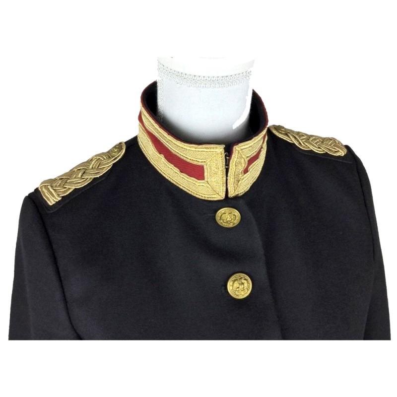 Women Gothic Military Style Wool Jacket Double Breasted Army Officer Band Coat Trench Jacket Slim Fit