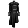 Unisex Gothic Long Coat Military Coat Stand Up Collar Asymmetrical