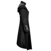 Unisex Gothic Long Coat Military Coat Stand Up Collar Asymmetrical