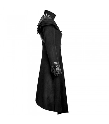 Unisex Gothic Long Coat Military Coat Stand Up Collar Asymmetrical