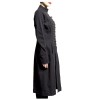 New Black Military Gothic Style Braided Wool Effect Coat Jacket