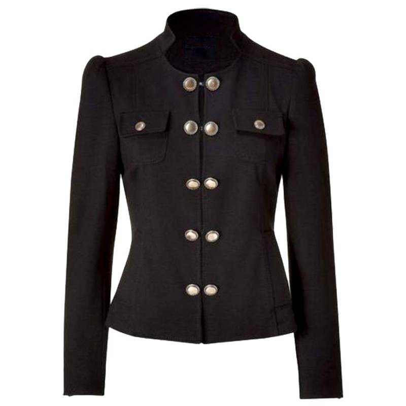 Women Military Blazer Jacket With Brass Buttons French Military Uniform For Sale