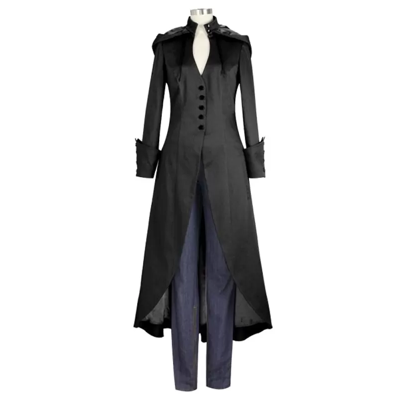 Women Gothic Long Coat Goth Punk Emo Vintage Tailcoat Steampunk Coat ...