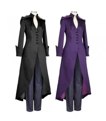 Hfyihgf Women's Gothic Hooded Trench Coat